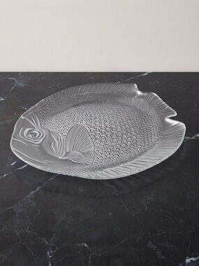 Vintage Arcoroc Embossed Glass Fish Platter | 15.5” Serving Tray | France